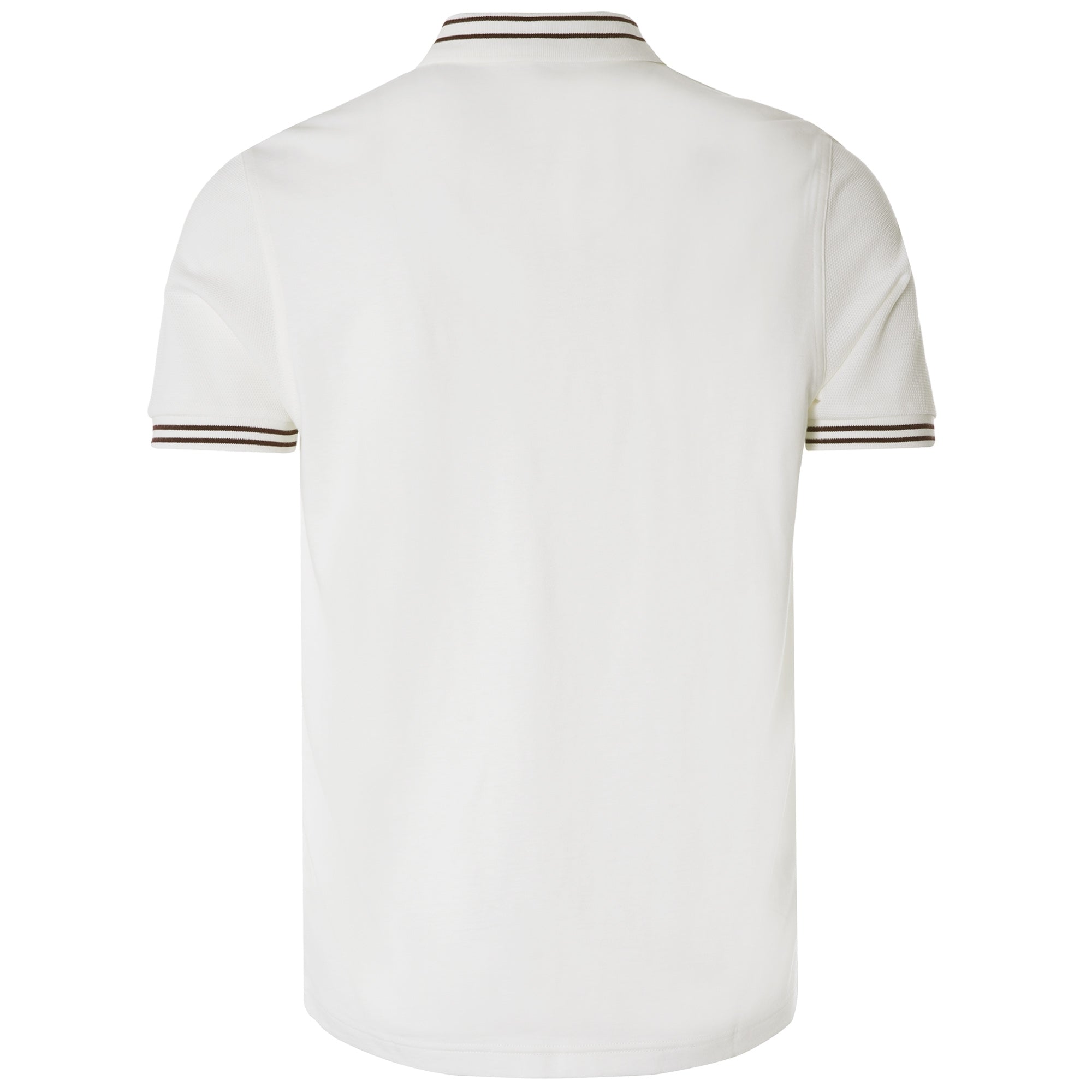 Textured Panel Polo Shirt - Snow White
