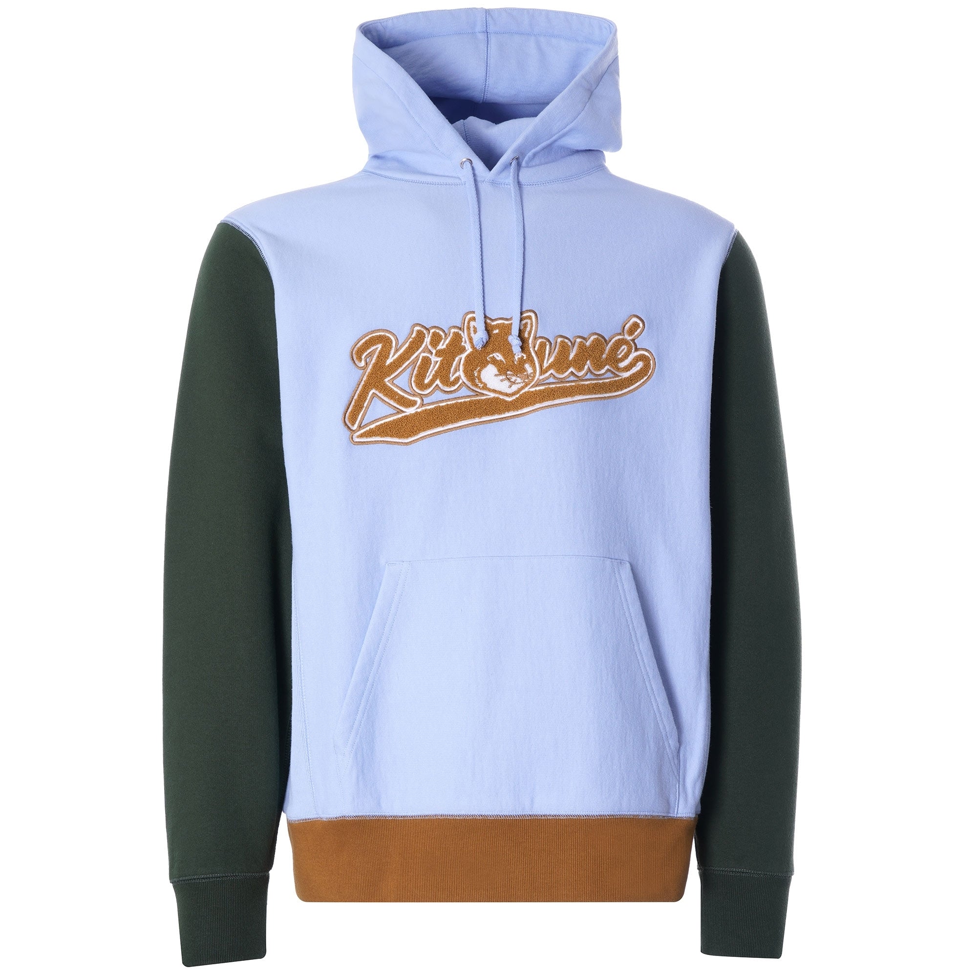 Varsity Fox Colourblock Regular Hoodie - Light Blue