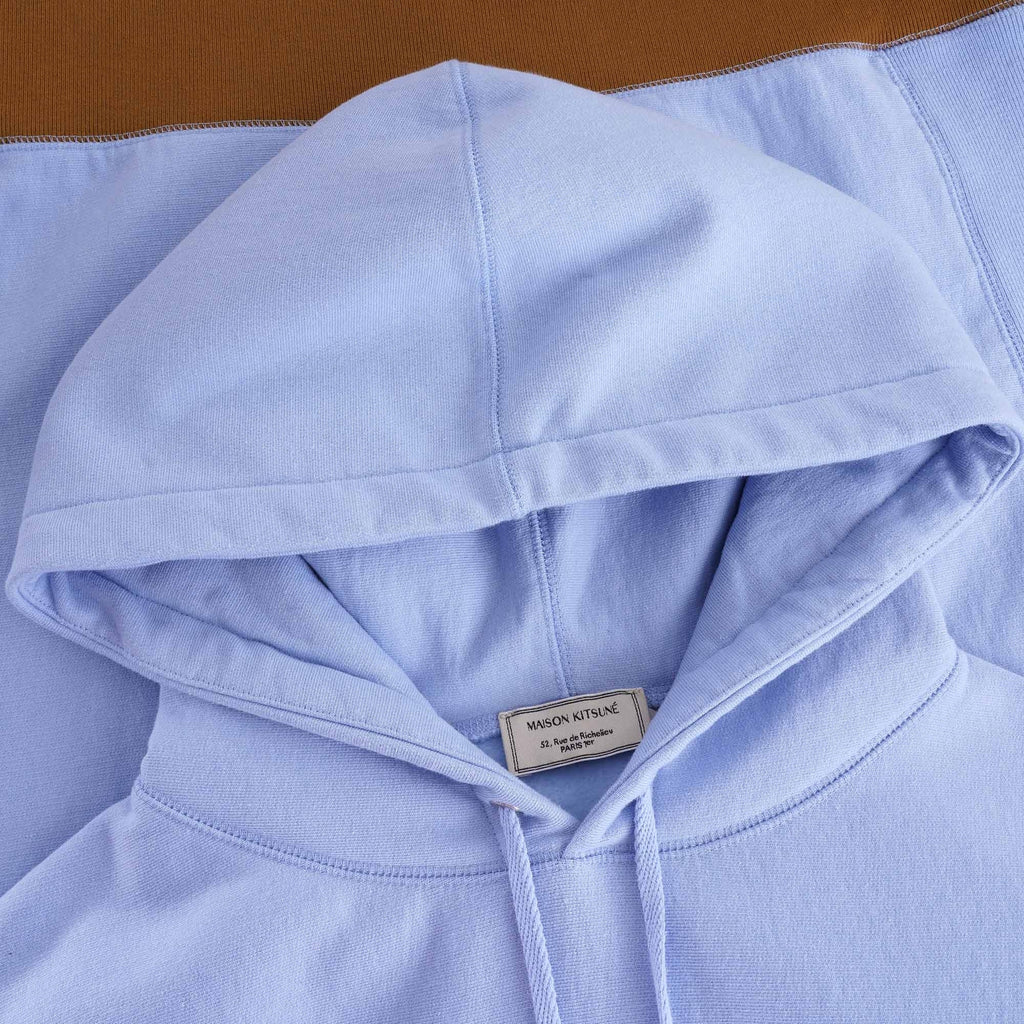Varsity Fox Colourblock Regular Hoodie - Light Blue