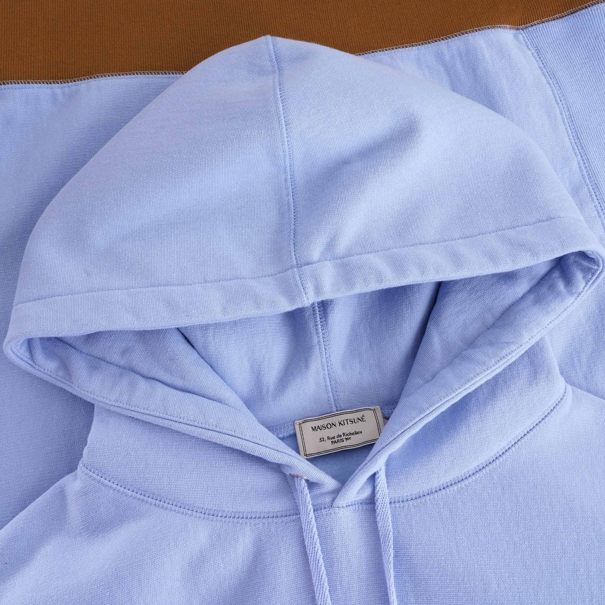 Varsity Fox Colourblock Regular Hoodie - Light Blue