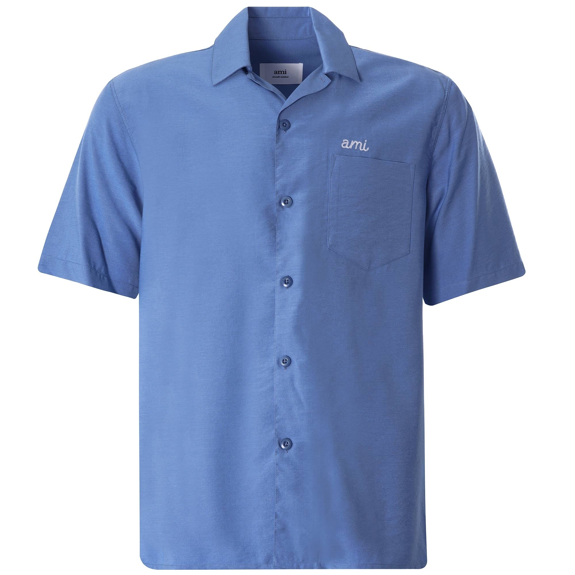Ami Embroidery Short Sleeve Shirt - Sky Blue