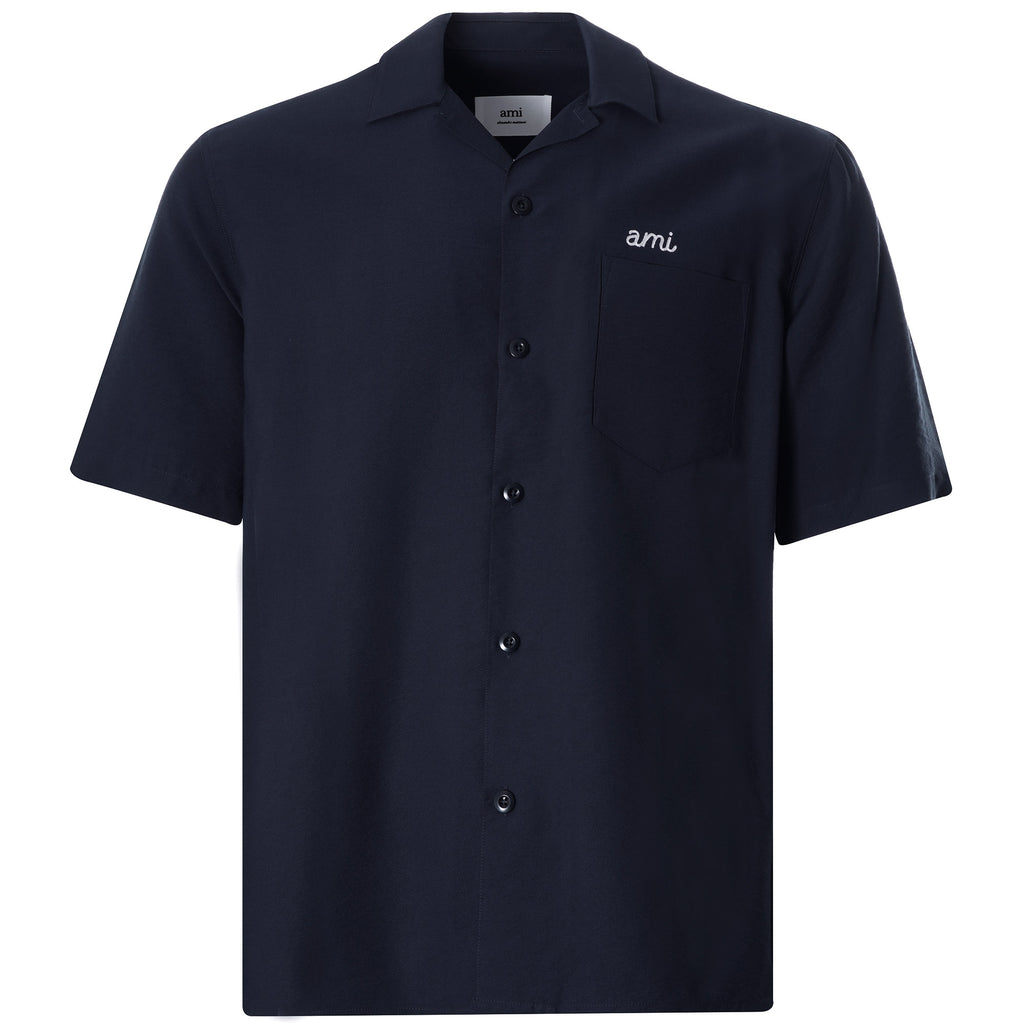 Ami Embroidery Short Sleeve Shirt - Navy