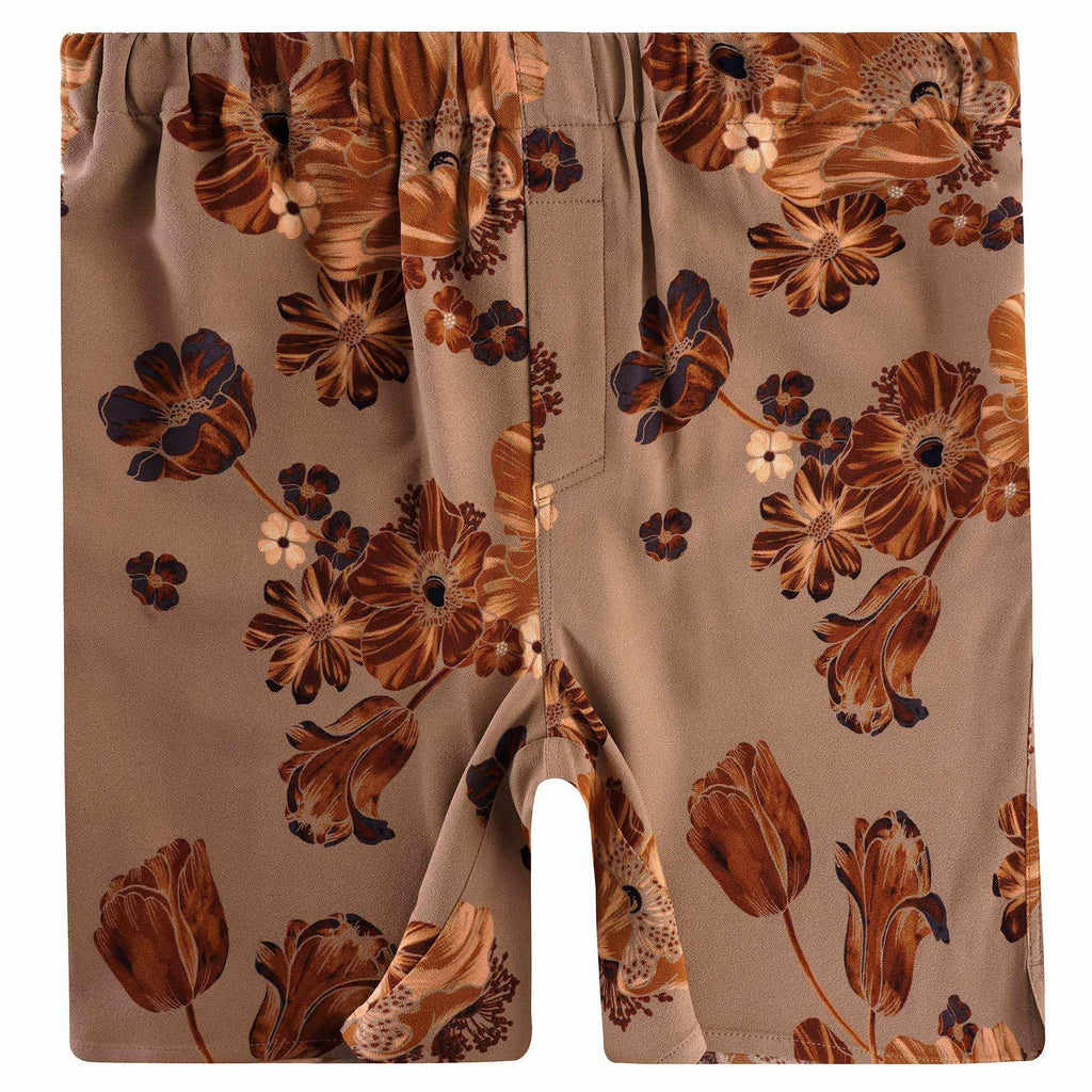 Flower Print Shorts - Beige