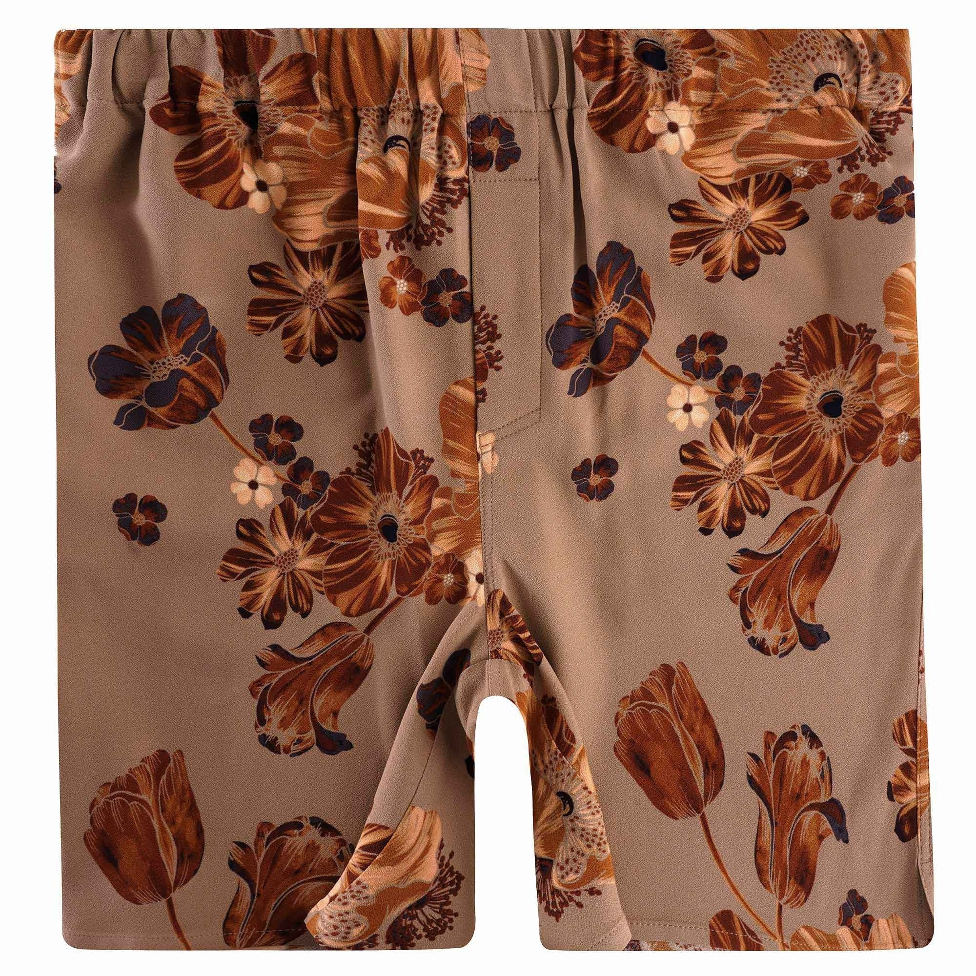 Flower Print Shorts - Beige