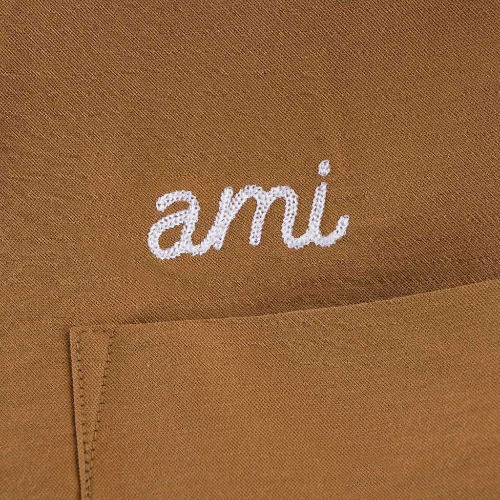 Ami Embroidery Short Sleeve Shirt - Beige