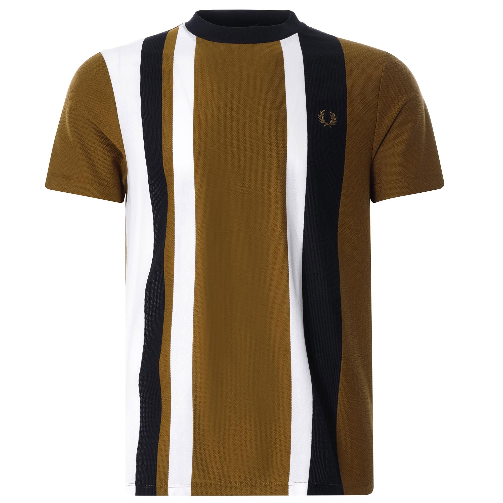 Striped Piqu T-Shirt - Dark Caramel