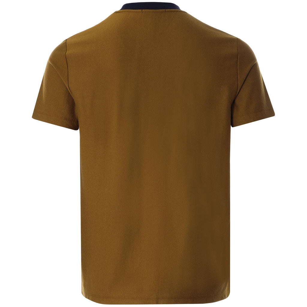 Striped Piqu T-Shirt - Dark Caramel