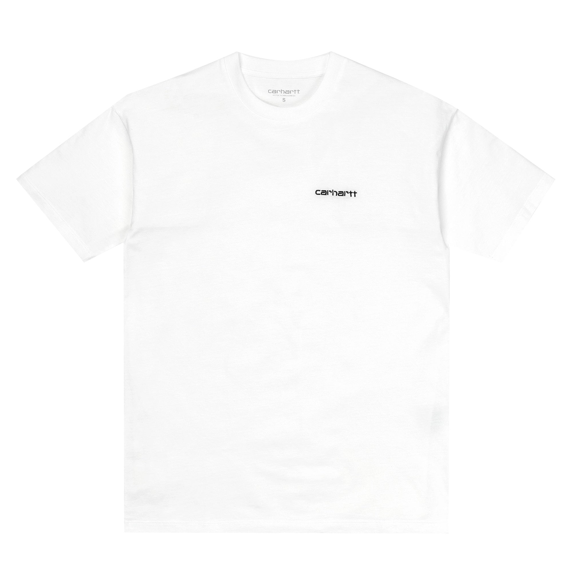 Womens Script Embroidery T-Shirt - White/Aster