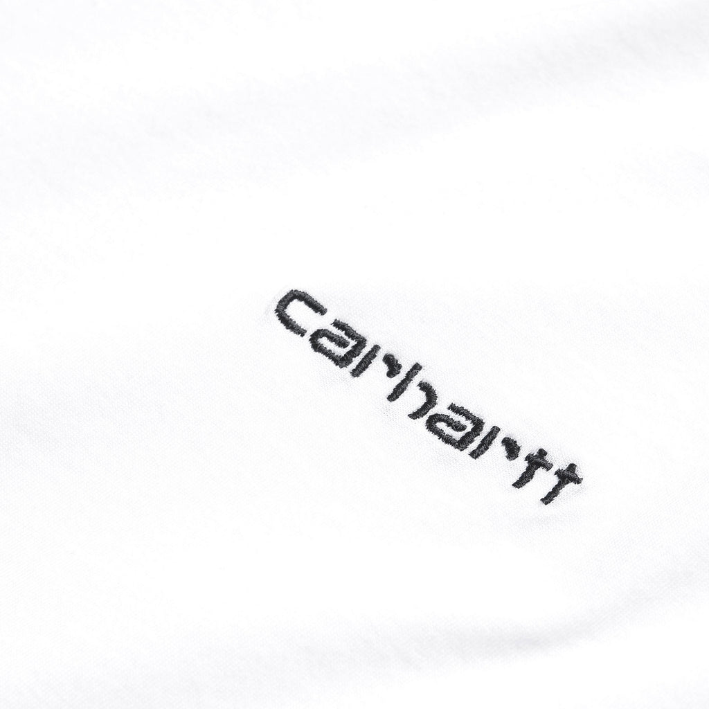 Womens Script Embroidery T-Shirt - White/Aster