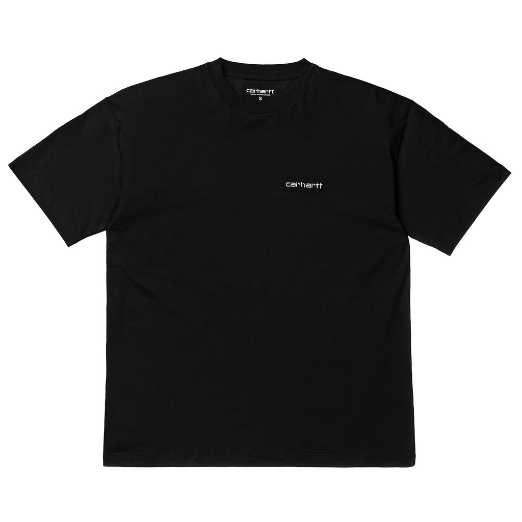 Womens Script Embroidery T-Shirt - Black
