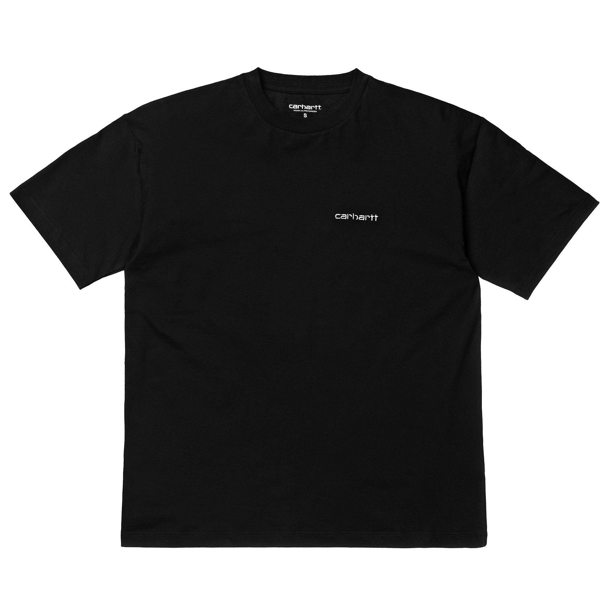Womens Script Embroidery T-Shirt - Black