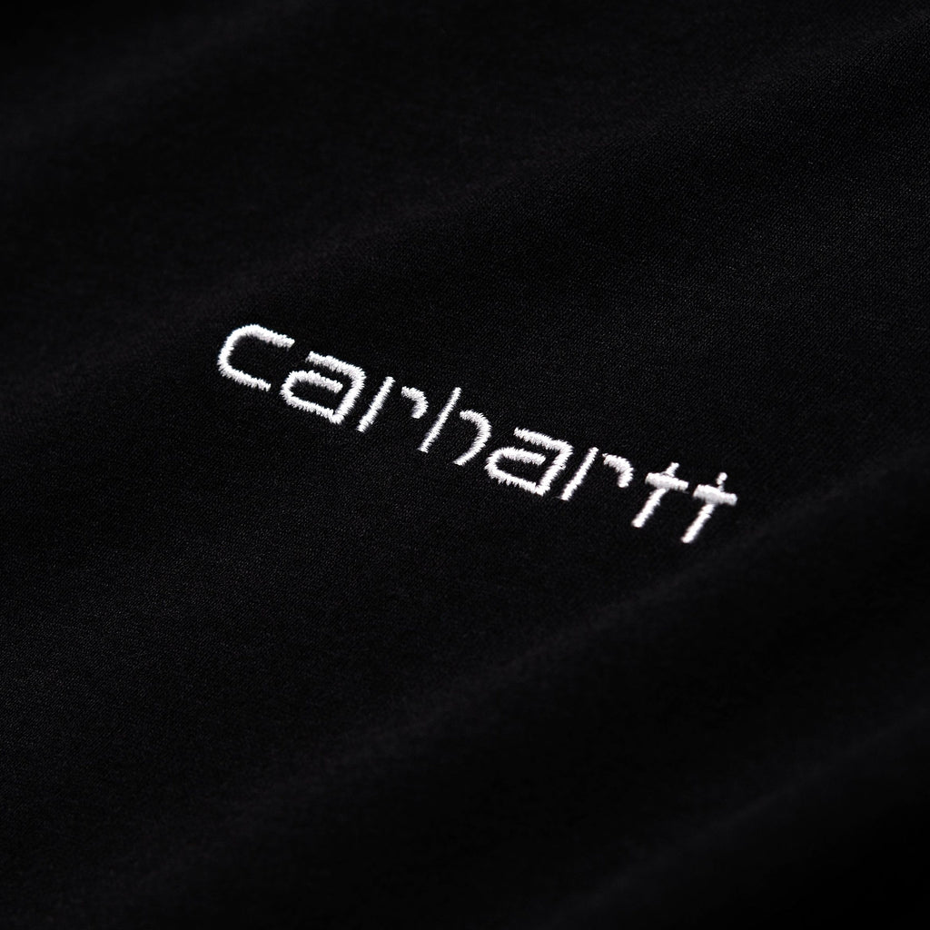 Womens Script Embroidery T-Shirt - Black