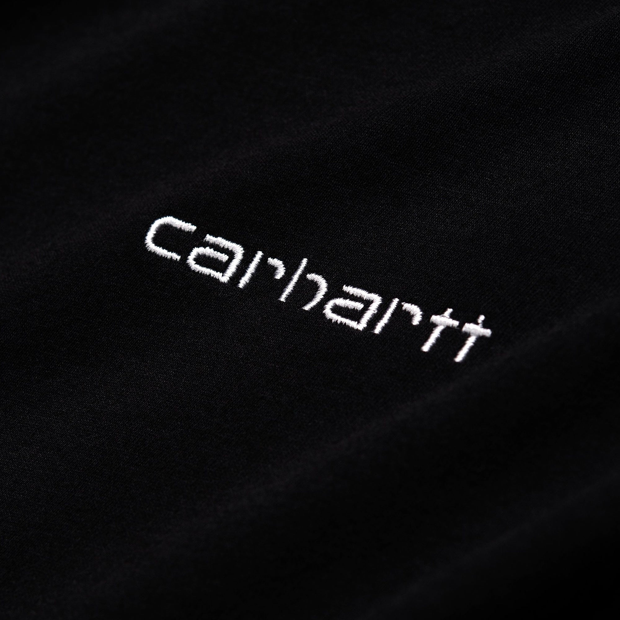 Womens Script Embroidery T-Shirt - Black