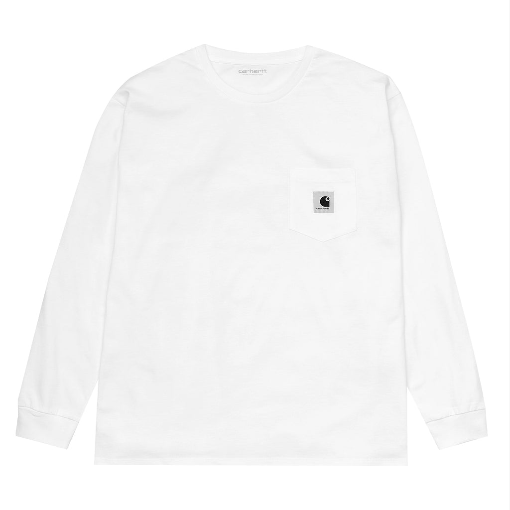 Womens L/S Pocket T-Shirt - White