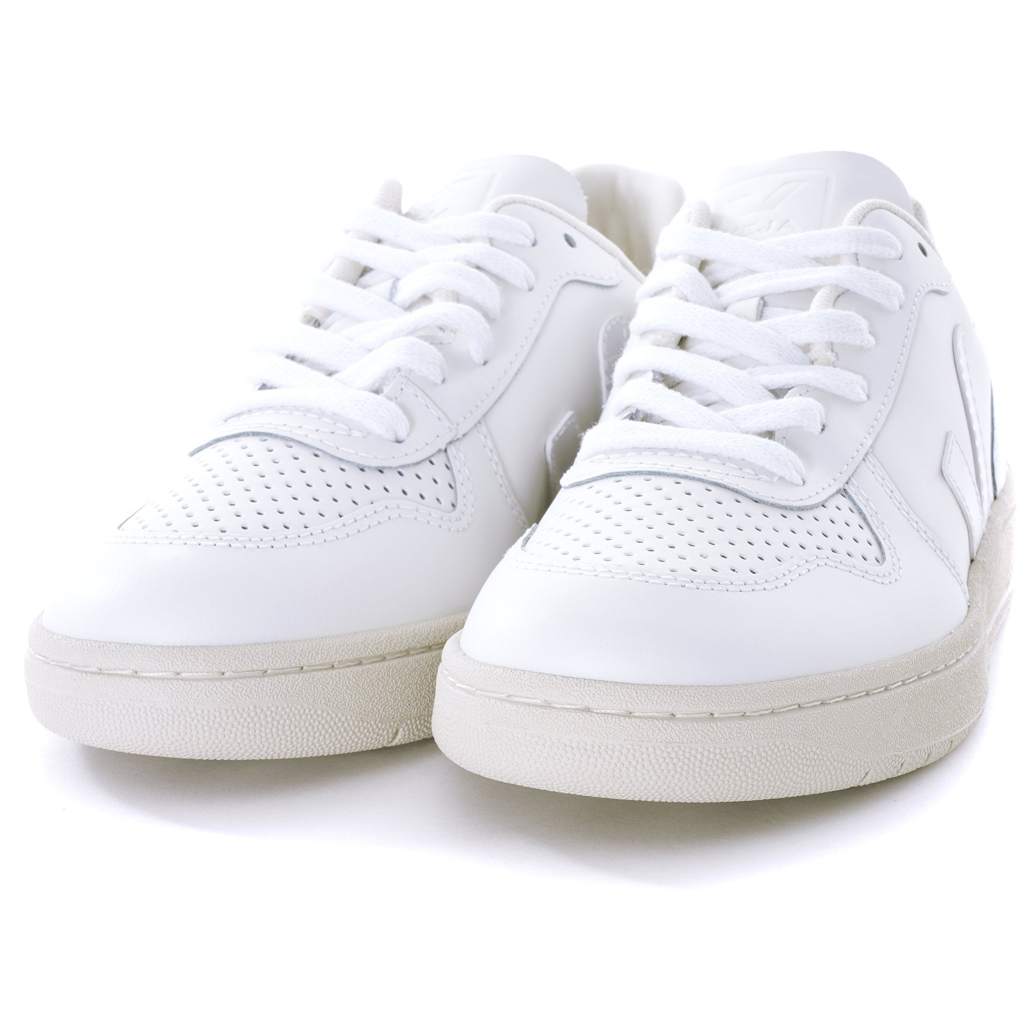 Womens V-10 Leather - White