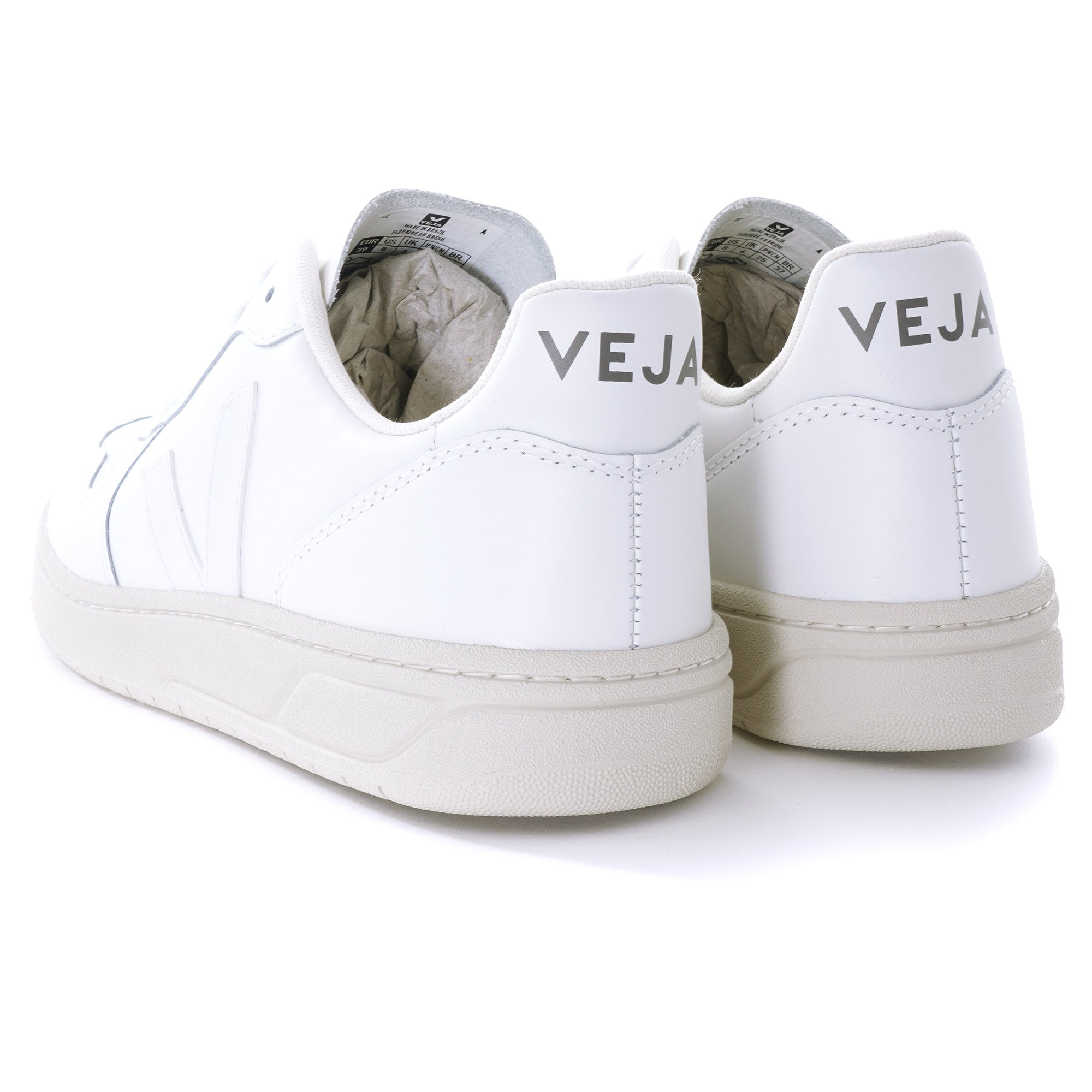 Womens V-10 Leather - White