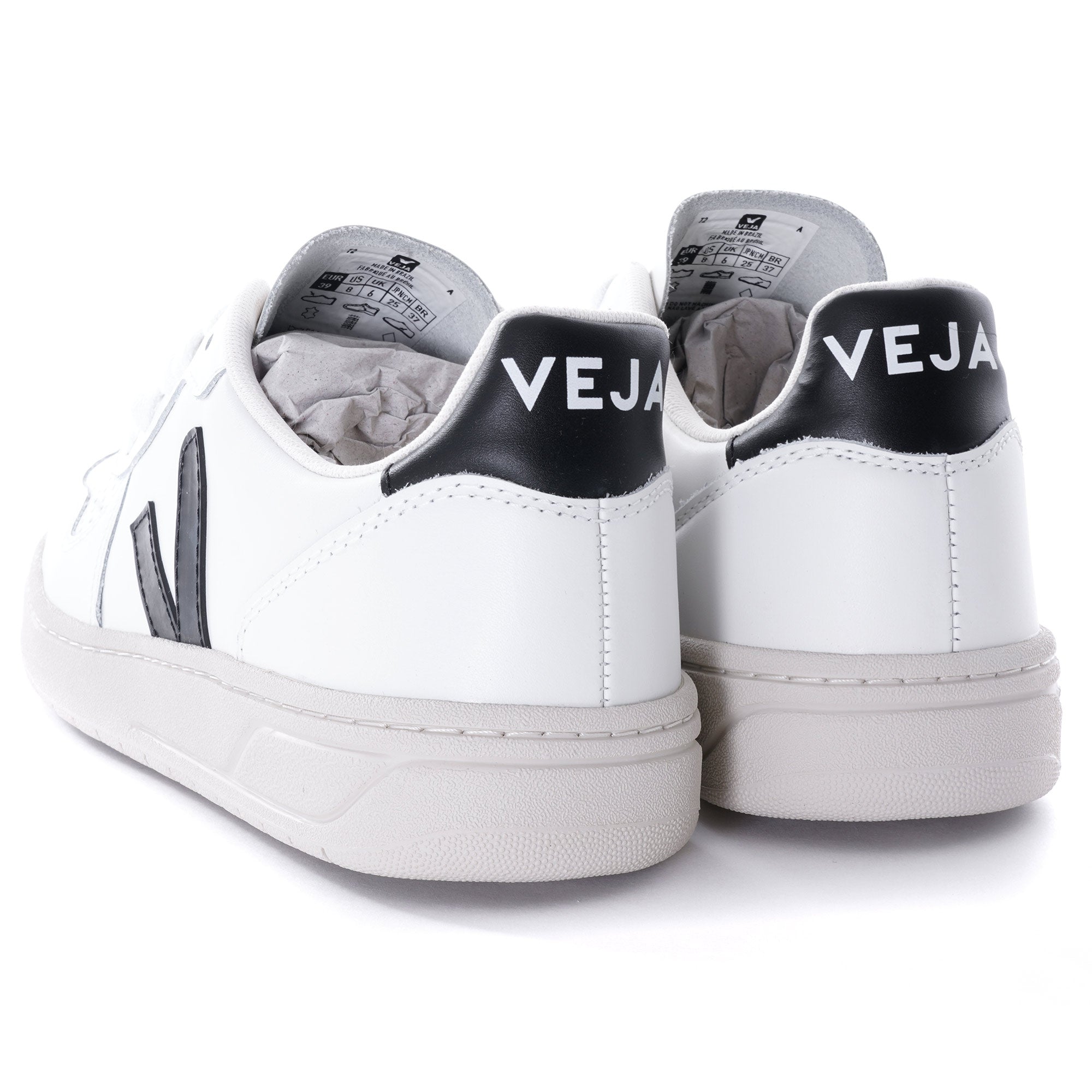 Womens V-10 Leather - White & Black