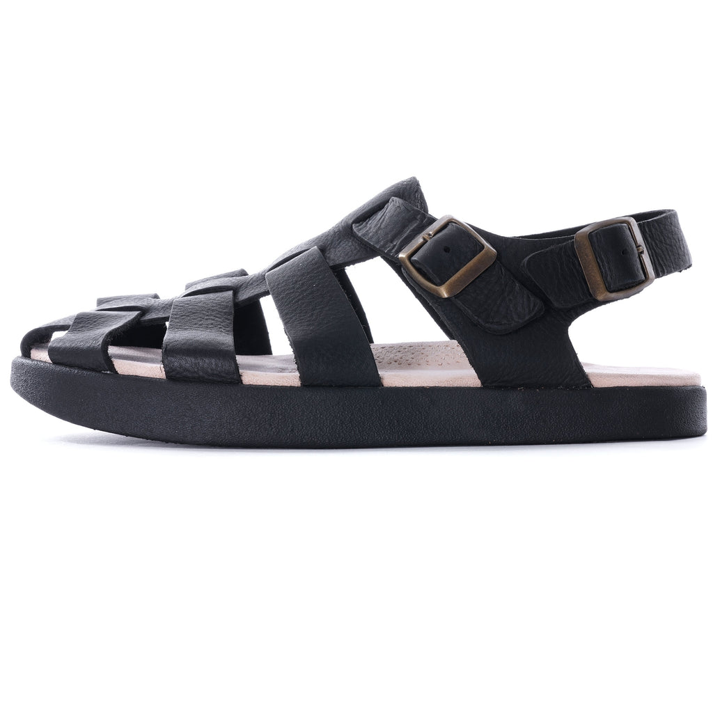 Elba Leather Sandal - Black