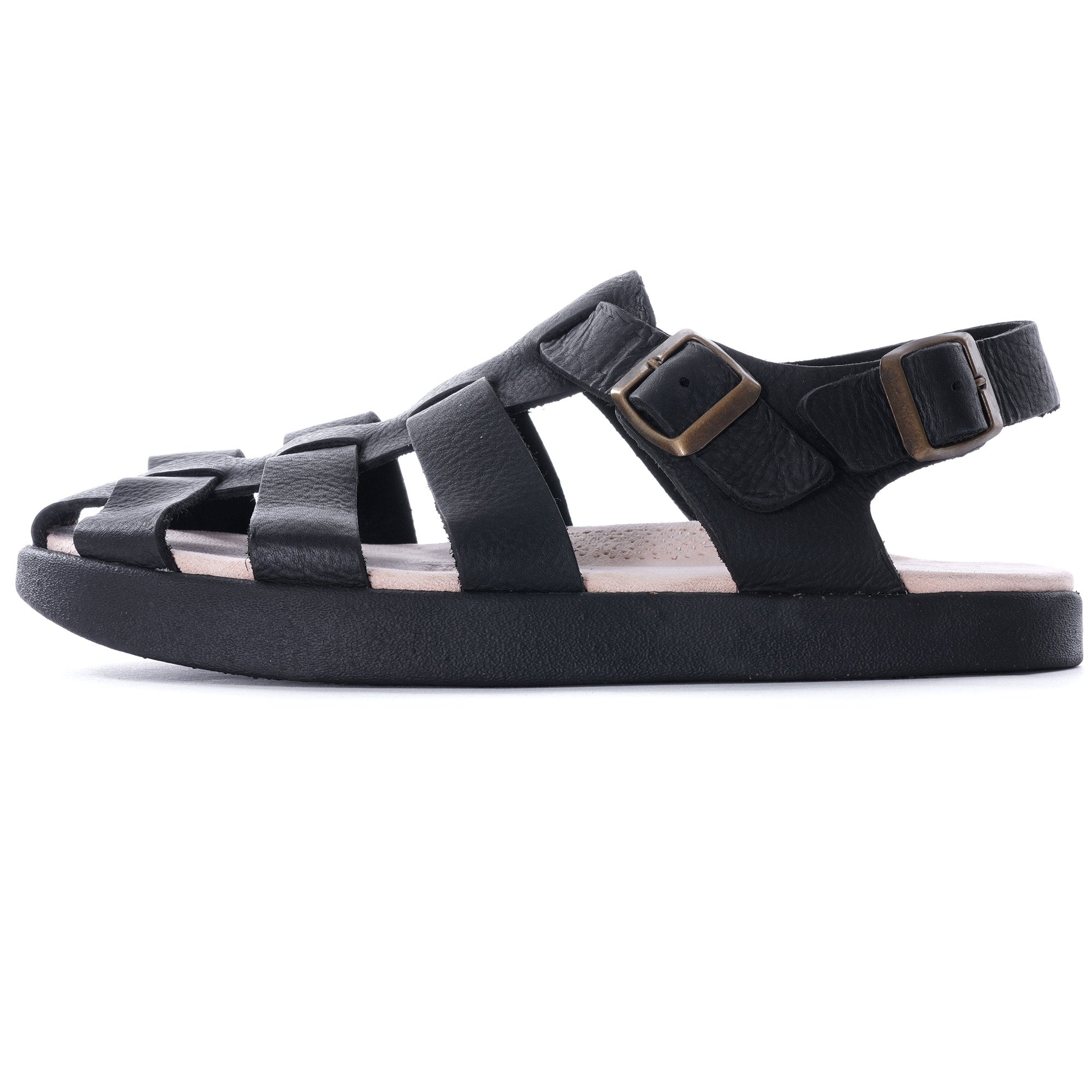 Elba Leather Sandal - Black