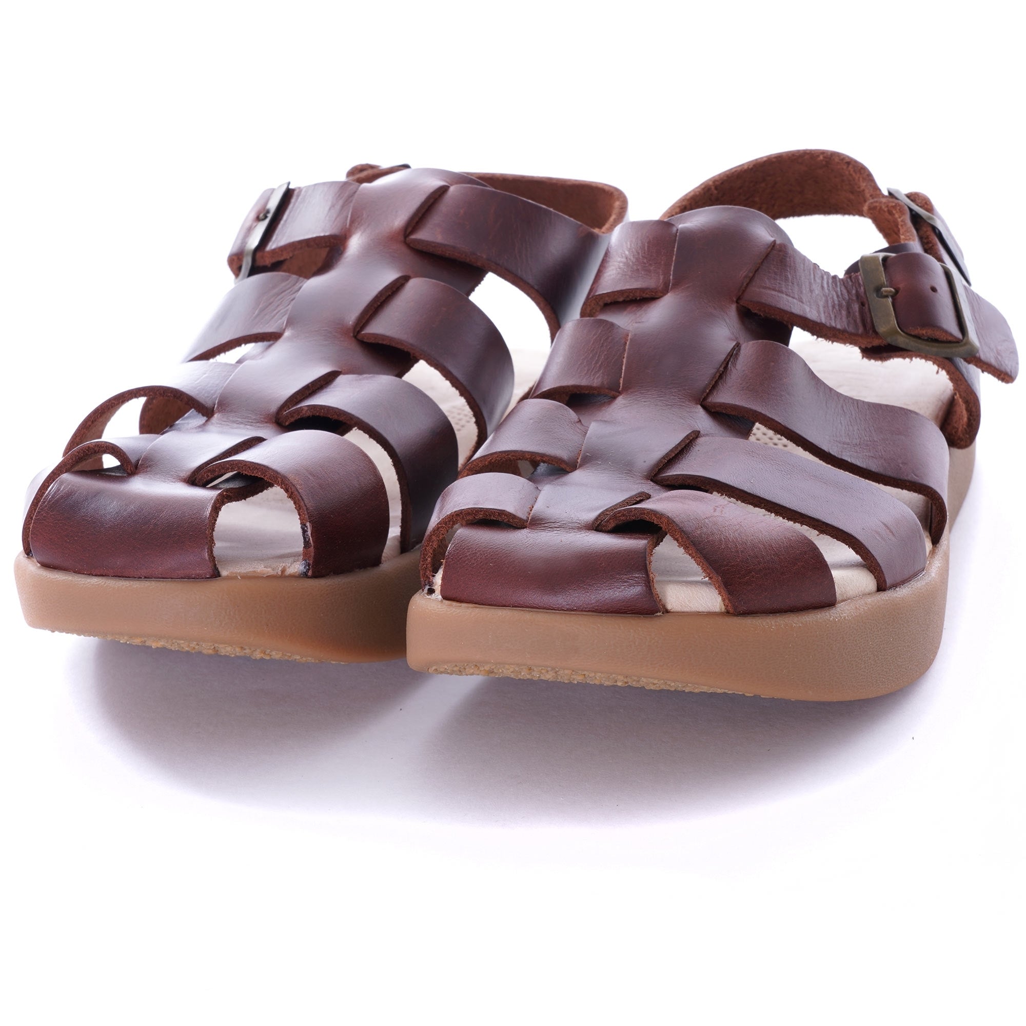 Womens Elba Leather Sandal - Mahogany
