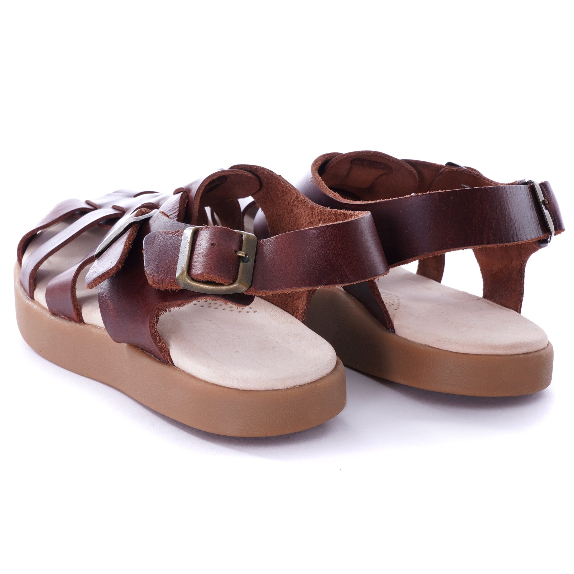 Womens Elba Leather Sandal - Mahogany