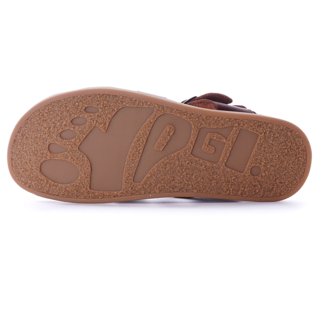 Womens Elba Leather Sandal - Mahogany