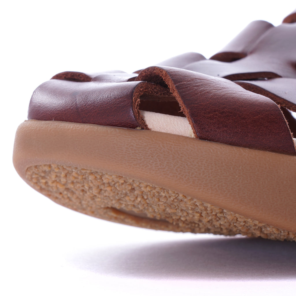 Womens Elba Leather Sandal - Mahogany