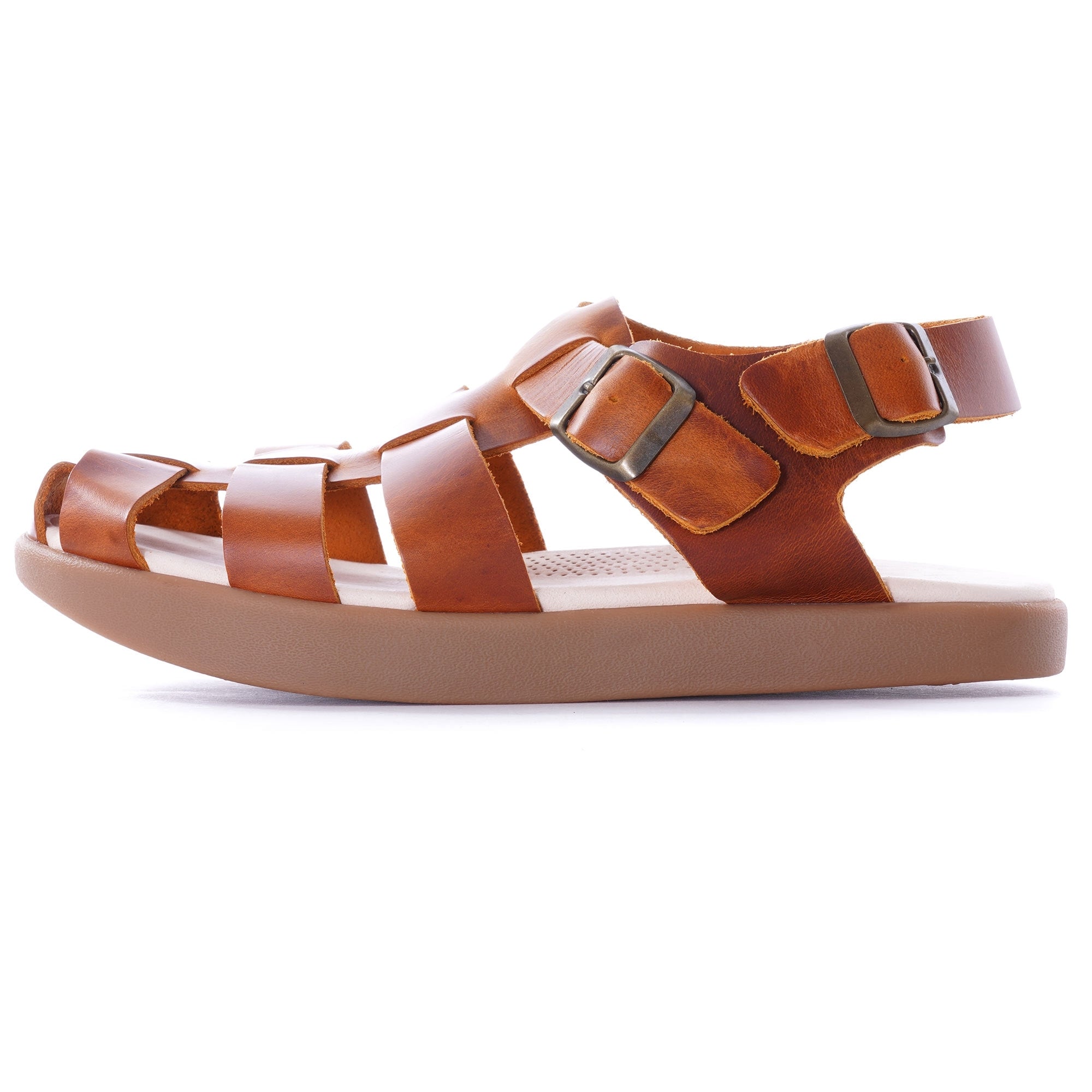Womens Elba Leather Sandal - Apricot