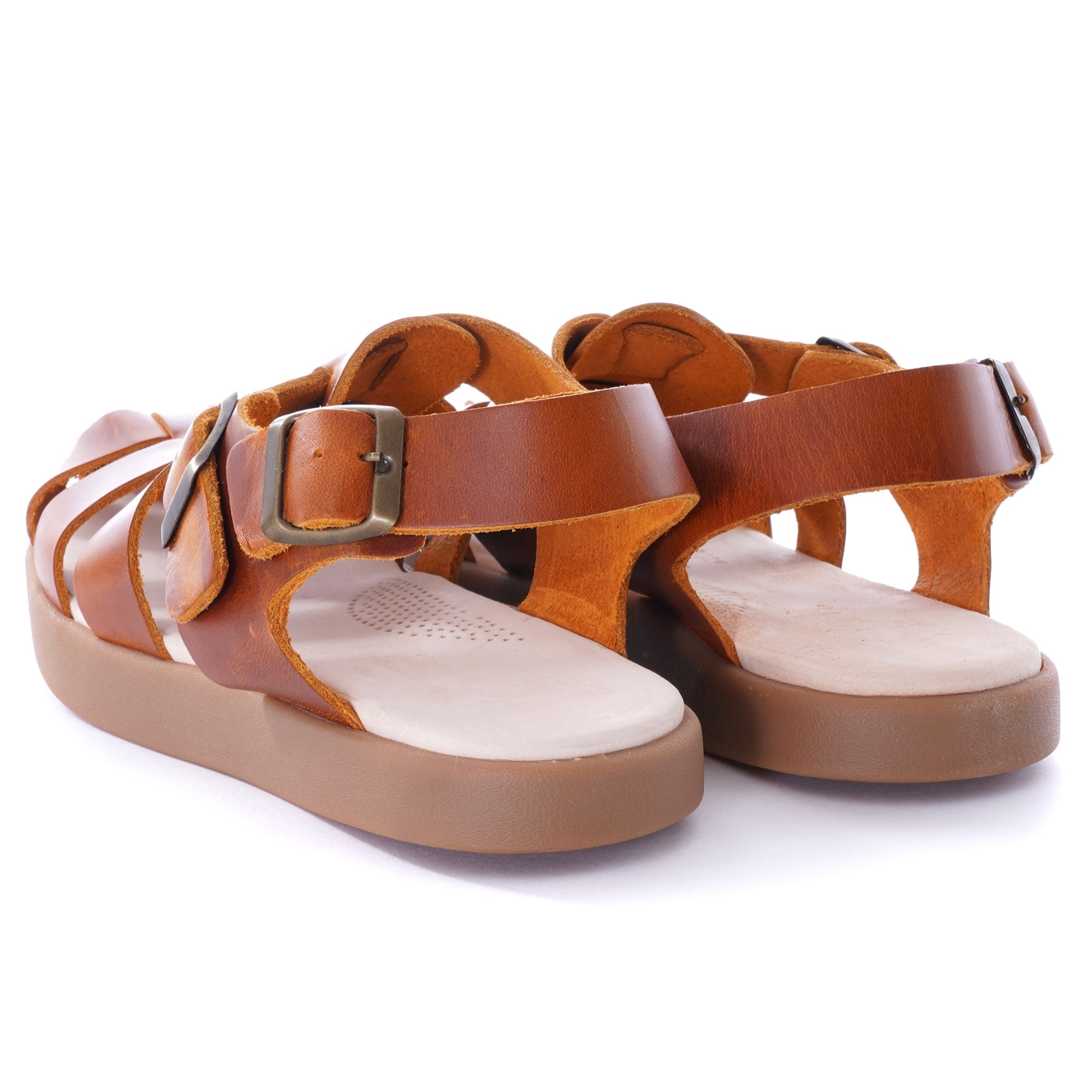 Elba Leather Sandal - Apricot