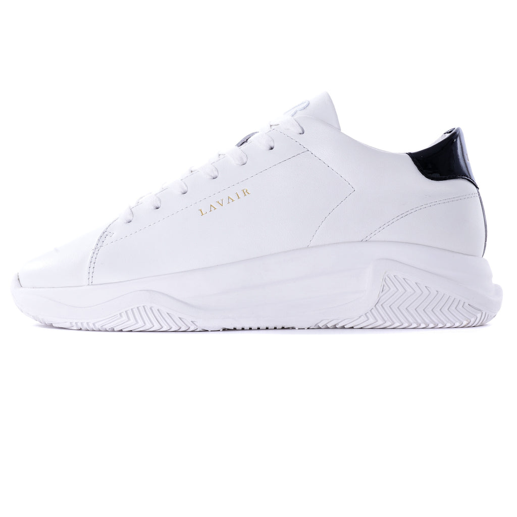 Linear Patent Leather Heel - White