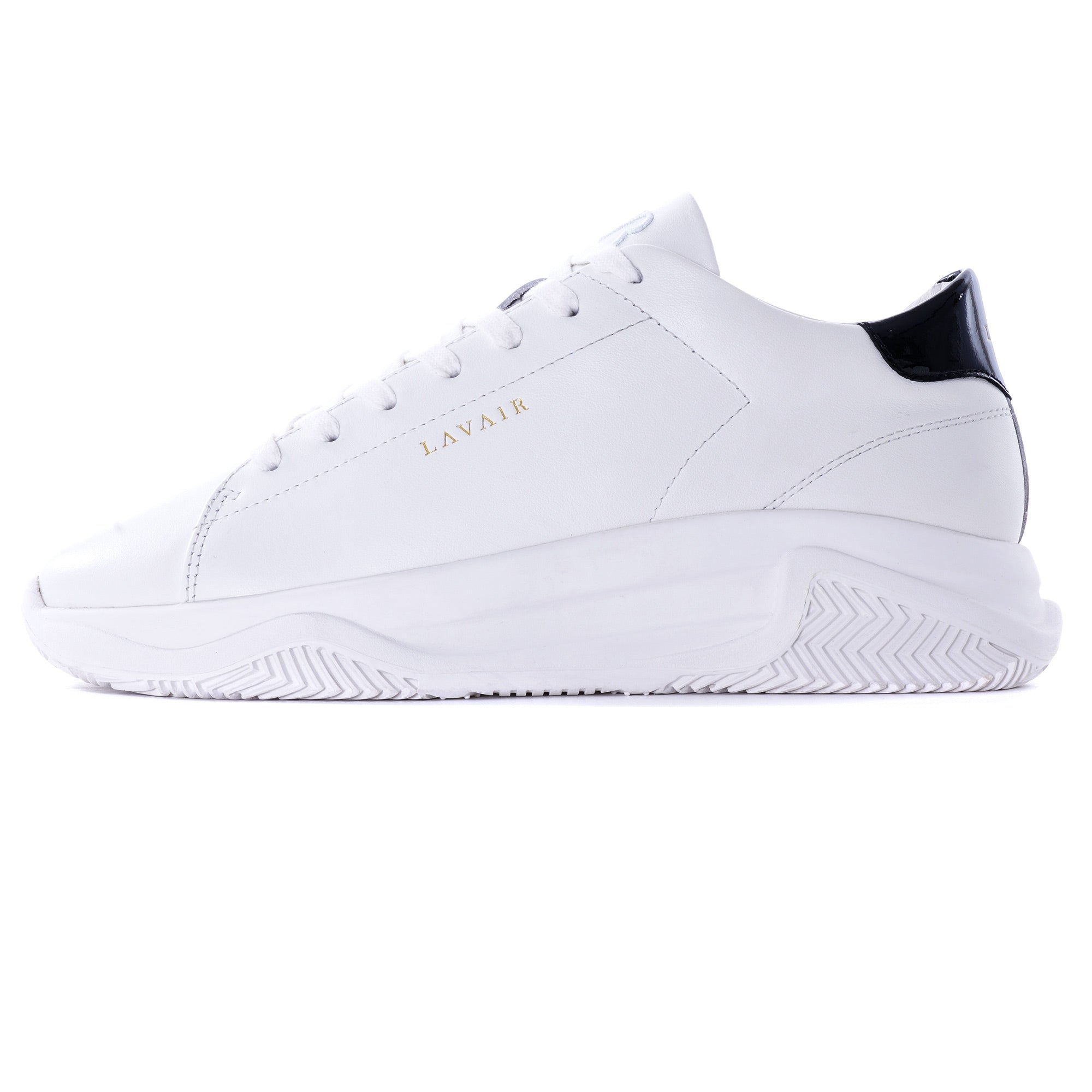 Linear Patent Leather Heel - White