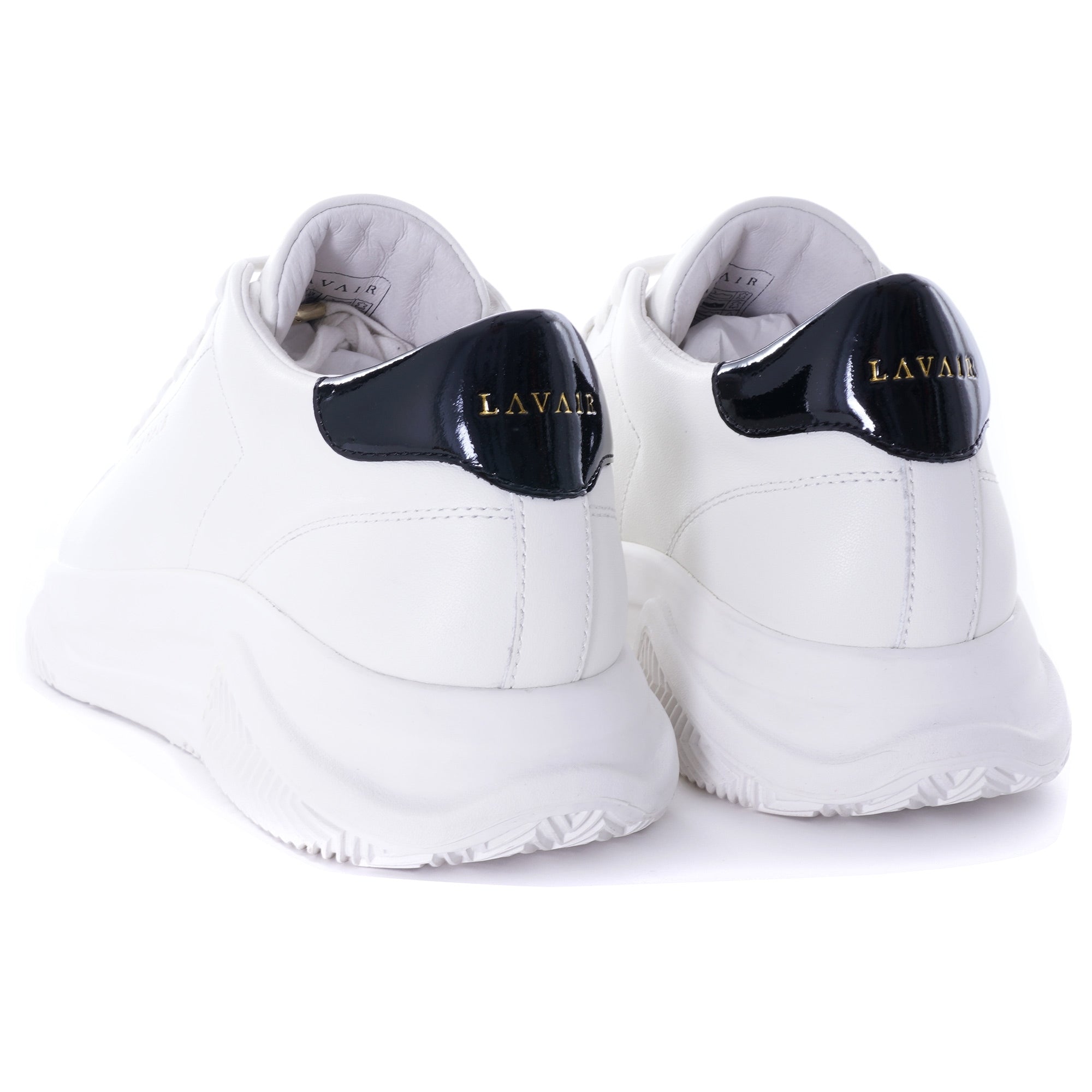 Linear Patent Leather Heel - White