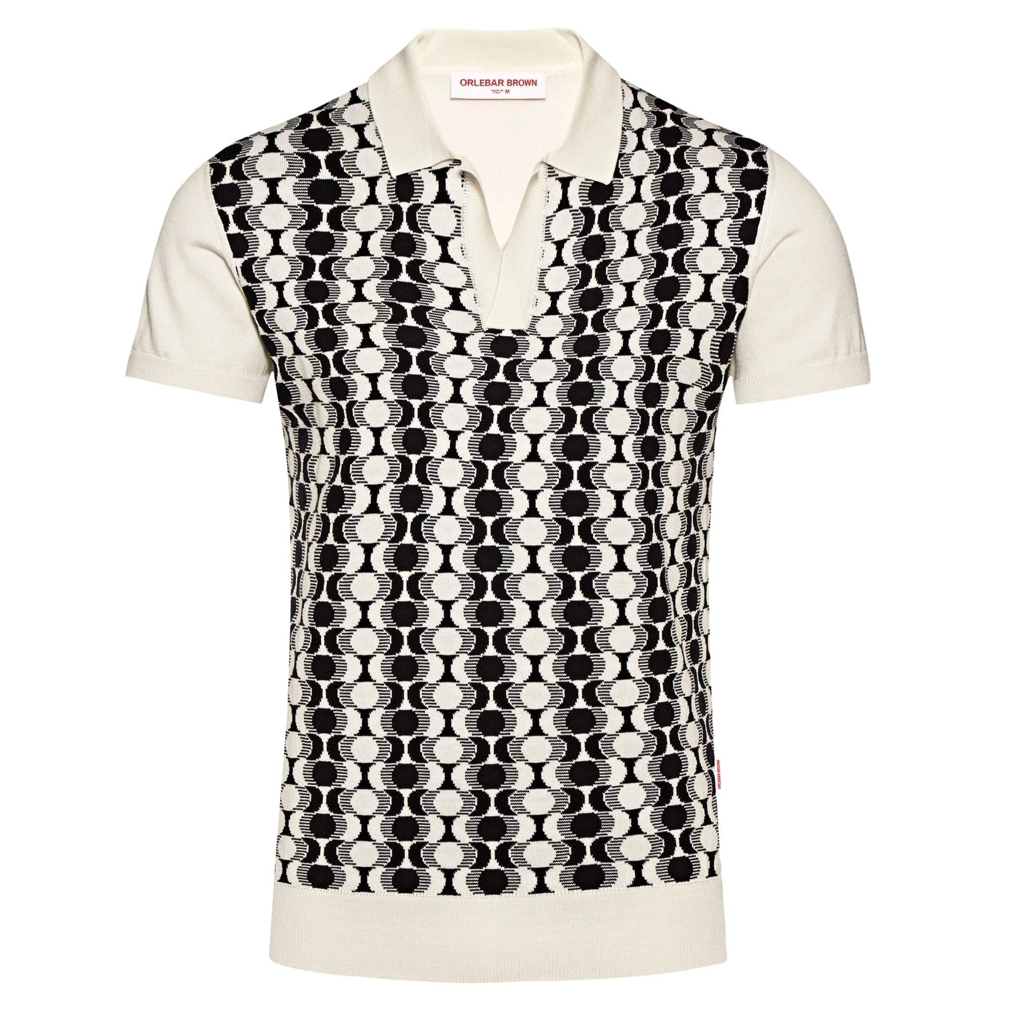 Horton Silk Intarsia Knit Polo Shirt - Ink/White
