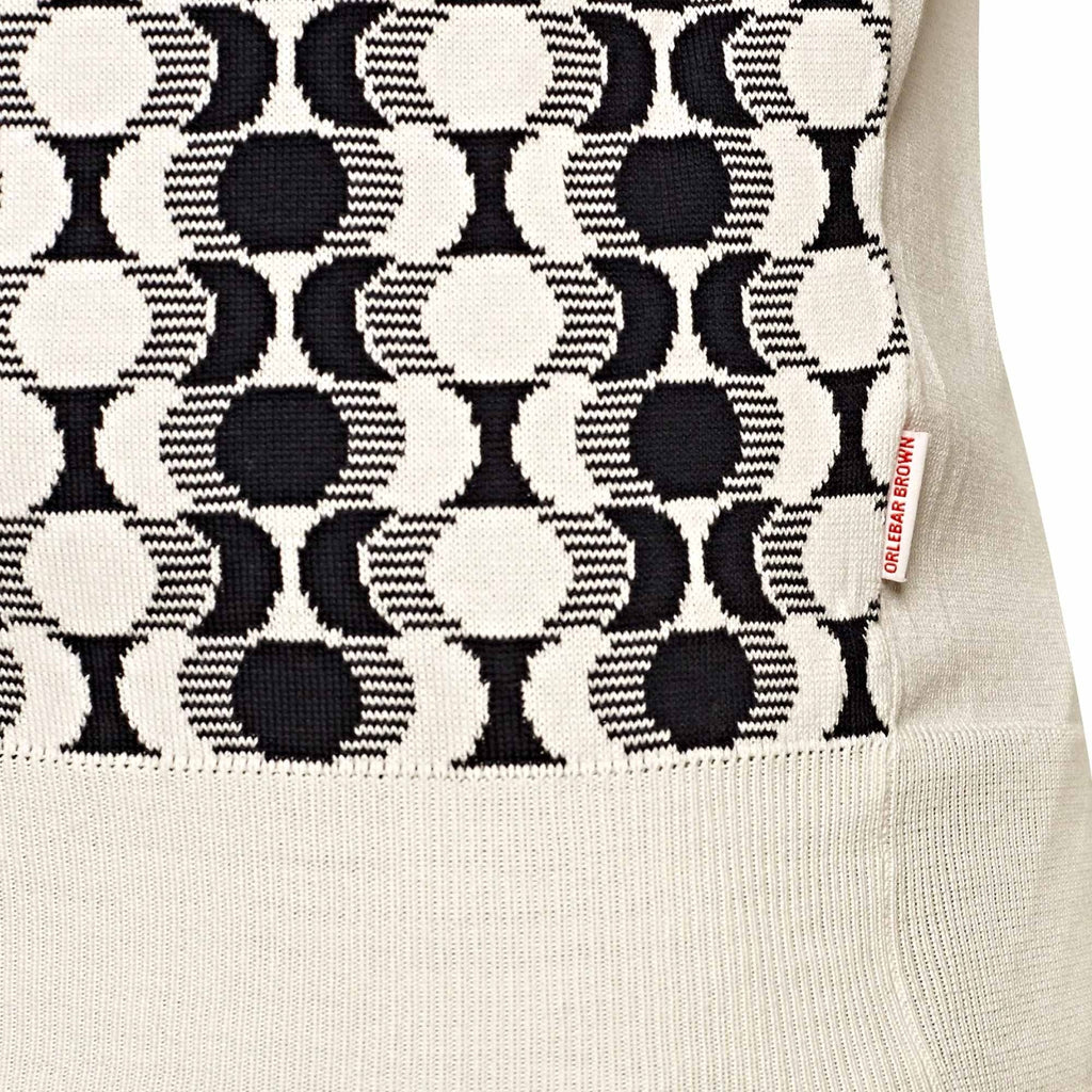 Horton Silk Intarsia Knit Polo Shirt - Ink/White