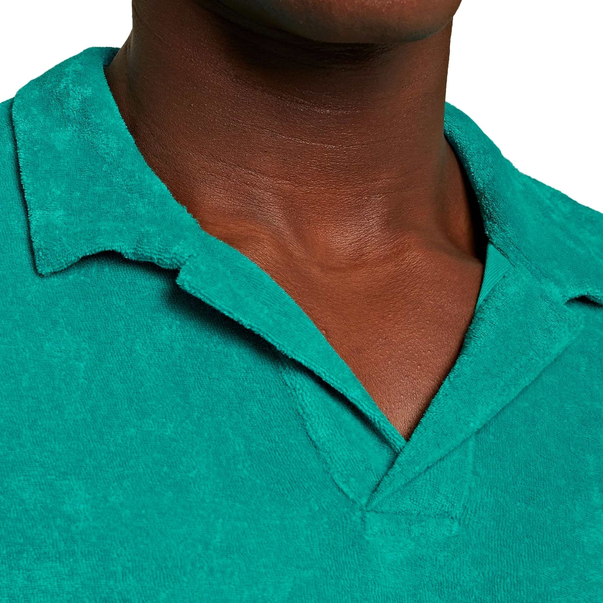 Tailored Fit Terry Towelling Polo Shirt - Emerald