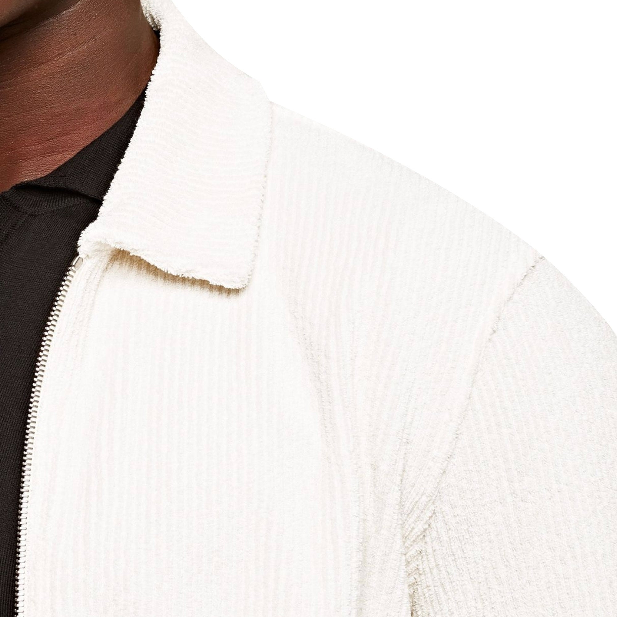 Brendon Zip Through Towelling Sweatshirt - White