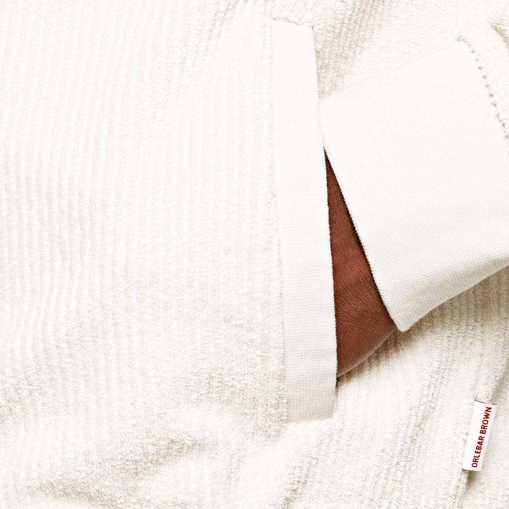 Brendon Zip Through Towelling Sweatshirt - White
