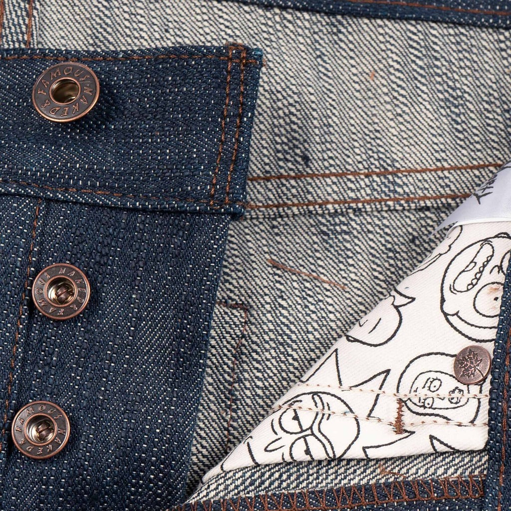 x Rick & Morty Weird Guy Pickle Rick "Solenya" Selvedge Denim Jeans - Indigo