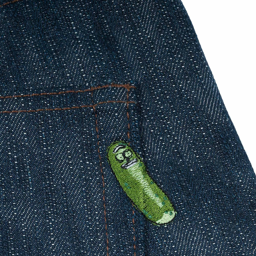 x Rick & Morty Weird Guy Pickle Rick "Solenya" Selvedge Denim Jeans - Indigo