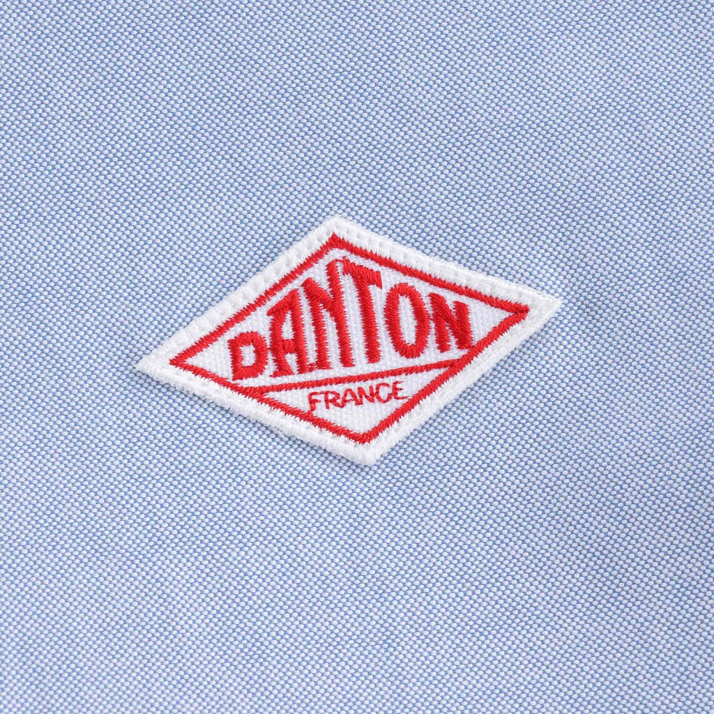 Oxford Cloth Pullover Short Sleeve Shirt - Blue