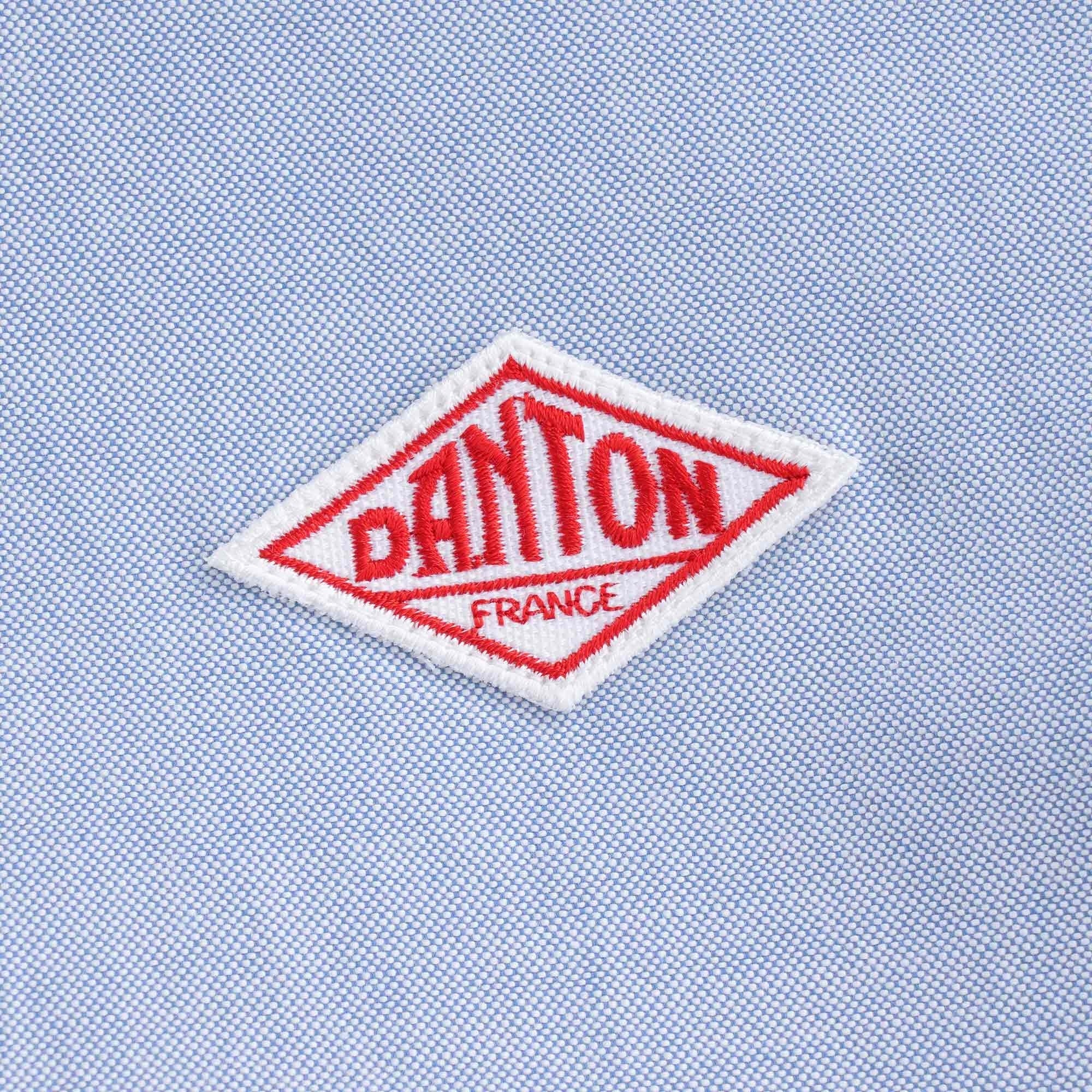 Oxford Cloth Pullover Short Sleeve Shirt - Blue