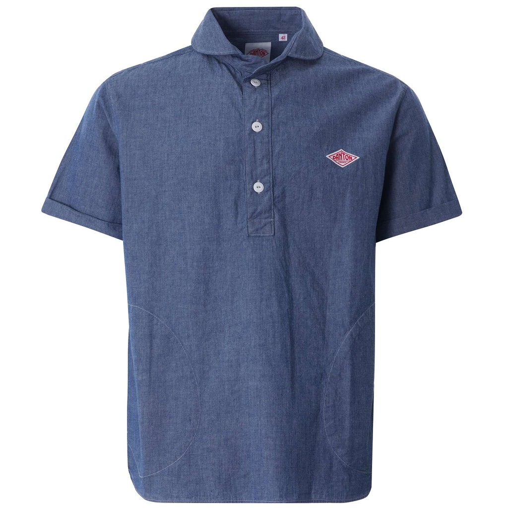 Chambray Pullover Short Sleeve Shirt - Indigo