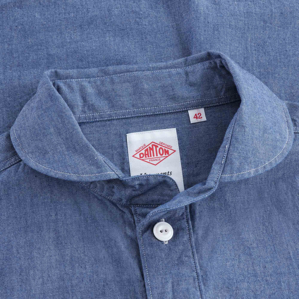 Chambray Pullover Short Sleeve Shirt - Indigo
