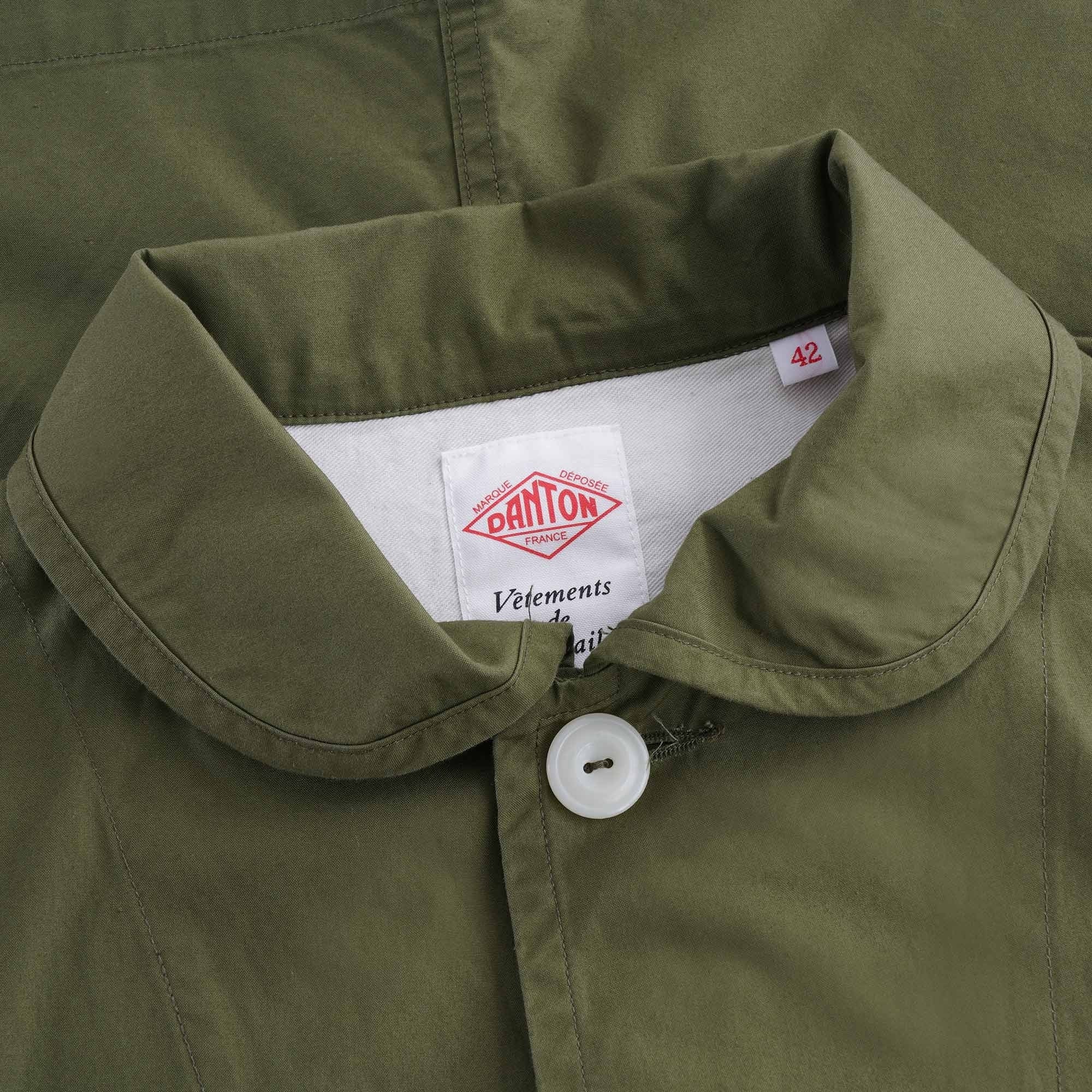 Danton Rounded Collar Jacket - Olive – Stuarts London