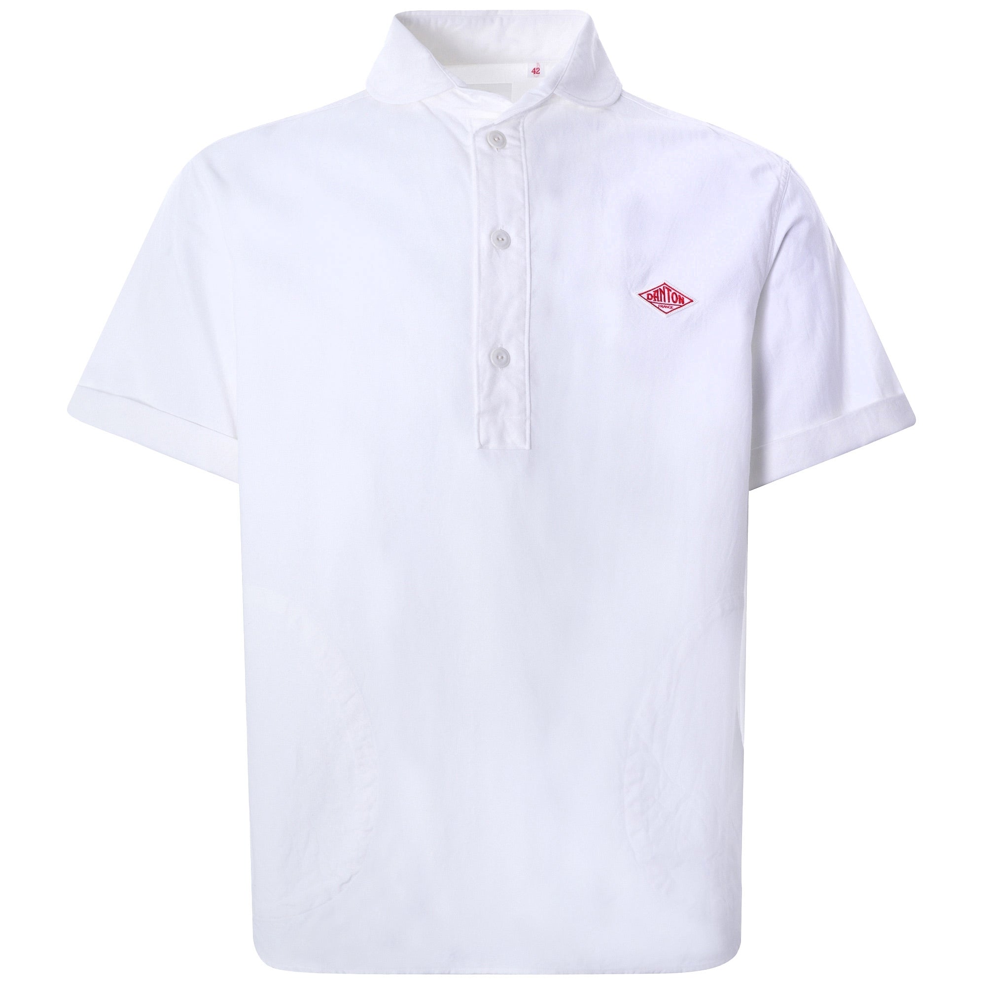 Oxford Cloth Pullover Short Sleeve Shirt - White