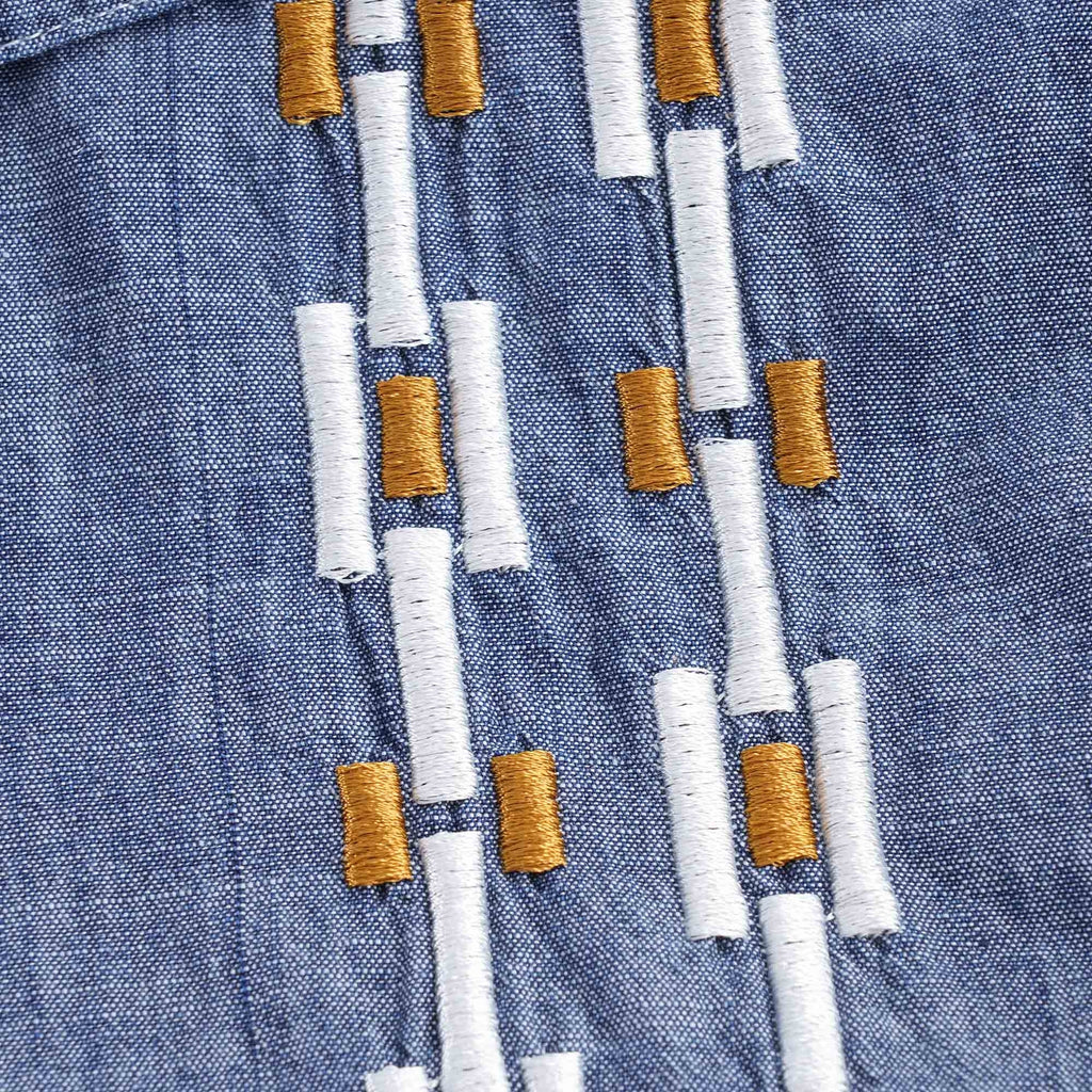Open Collar Shirt - Indigo Chambray