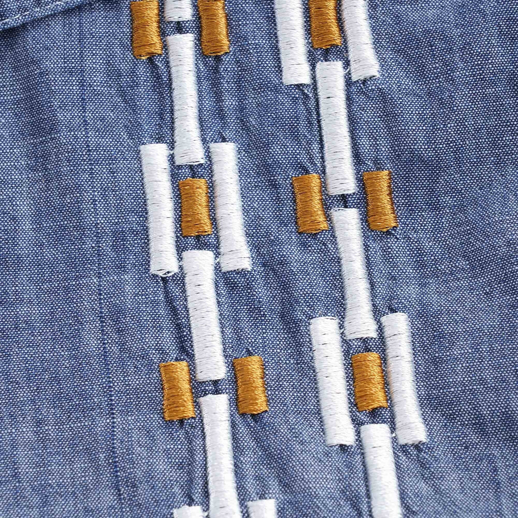 Open Collar Shirt - Indigo Chambray