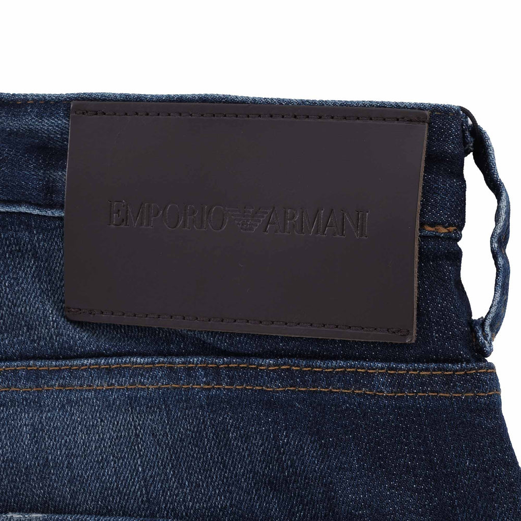 J06 Slim Fit Washed Denim Jeans - Denim Blu