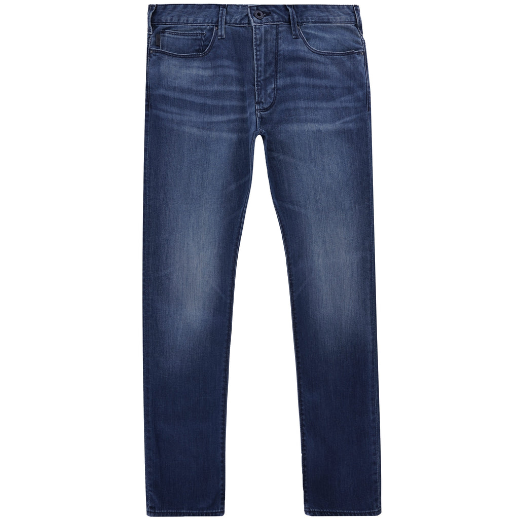 J06 Slim Fit Washed Denim Jeans - Denim Bleu