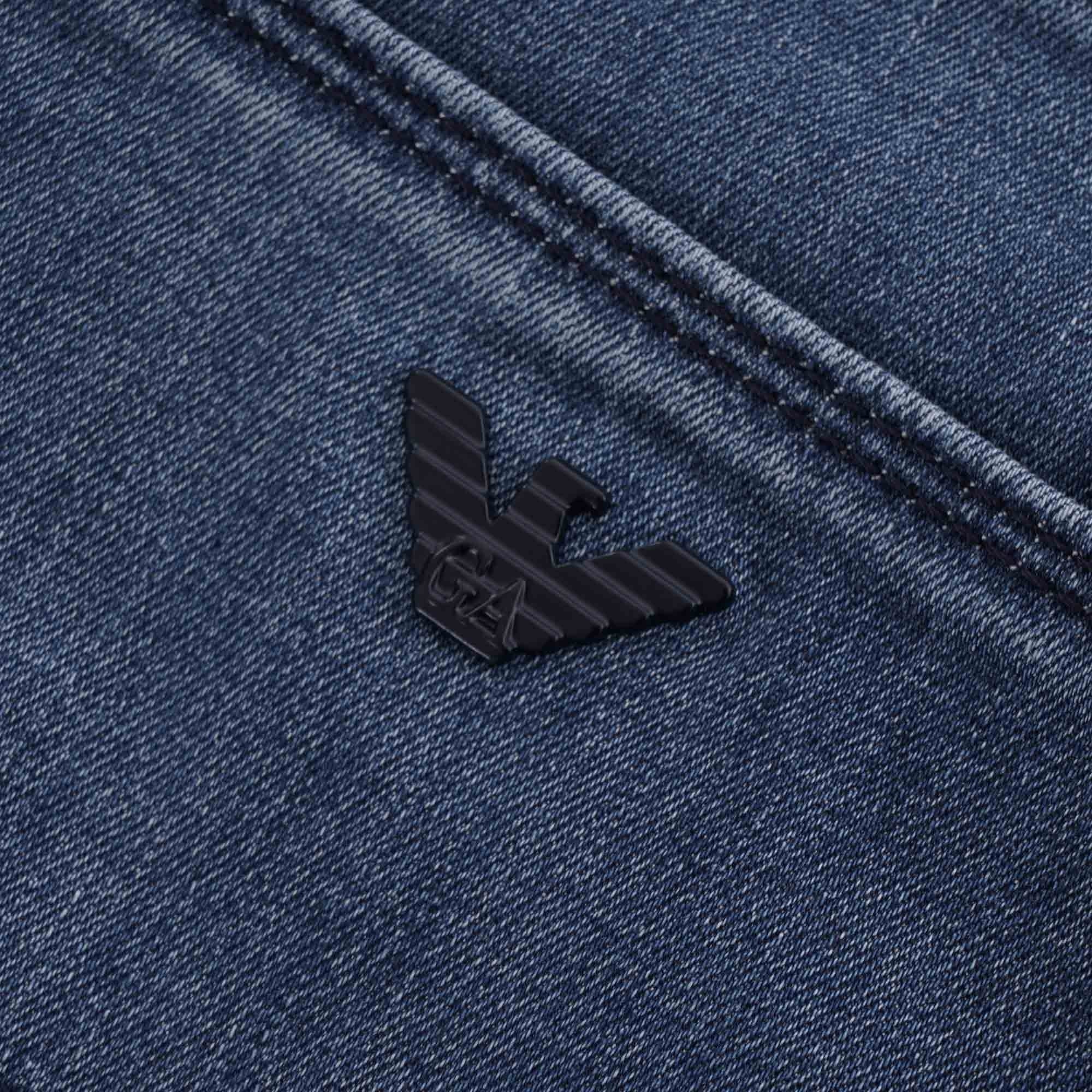 J06 Slim Fit Washed Denim Jeans - Denim Bleu